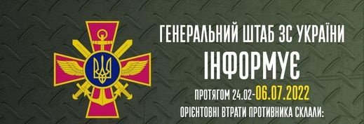 Загальні бойові втрати противника з 24.02 по 06.07