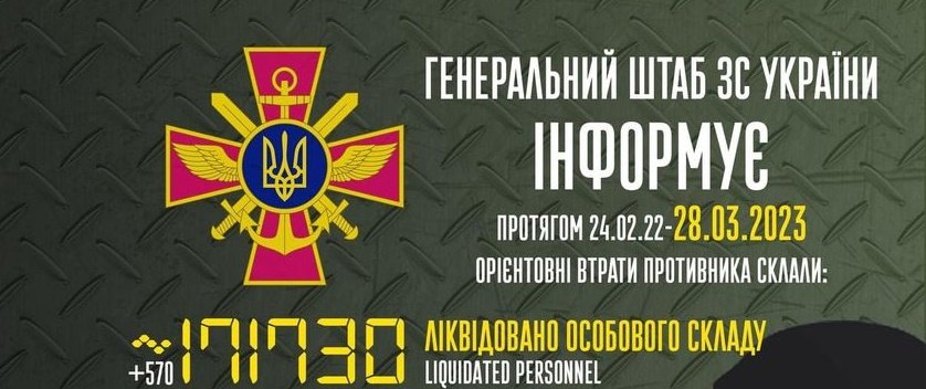 Загальні втрати ворога з 24.02.2022 по 28.03.2023