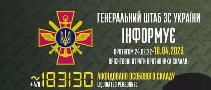 Загальні втрати ворога з 24.02.2022 по 18.04.2023