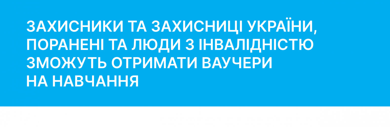 Захисники та захисниці України, поранені та люди з інвалідністю зможуть отримати ваучери на навчання