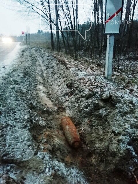 На Житомирщині водій маршрутки помітив артснаряд, фото-2