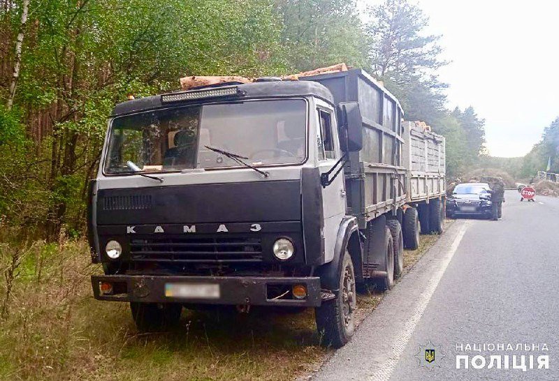 Понад 23 кубів лісу без дозвільних документів: на Житомирщині поліцейські перевіряють законність перевезення вантажу