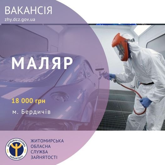 Приватне підприємство на Житомирщині шукає маляра 