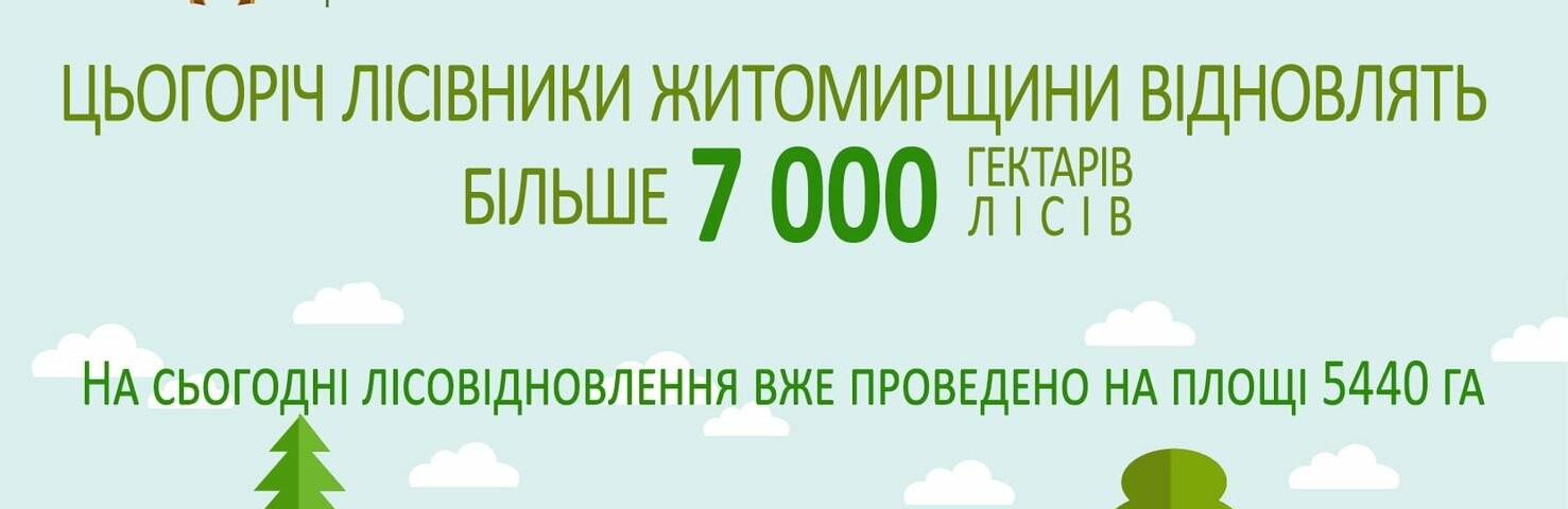 Цьогоріч лісівники Житомирщини відновлять більше 7 тисяч гектарів лісів в області