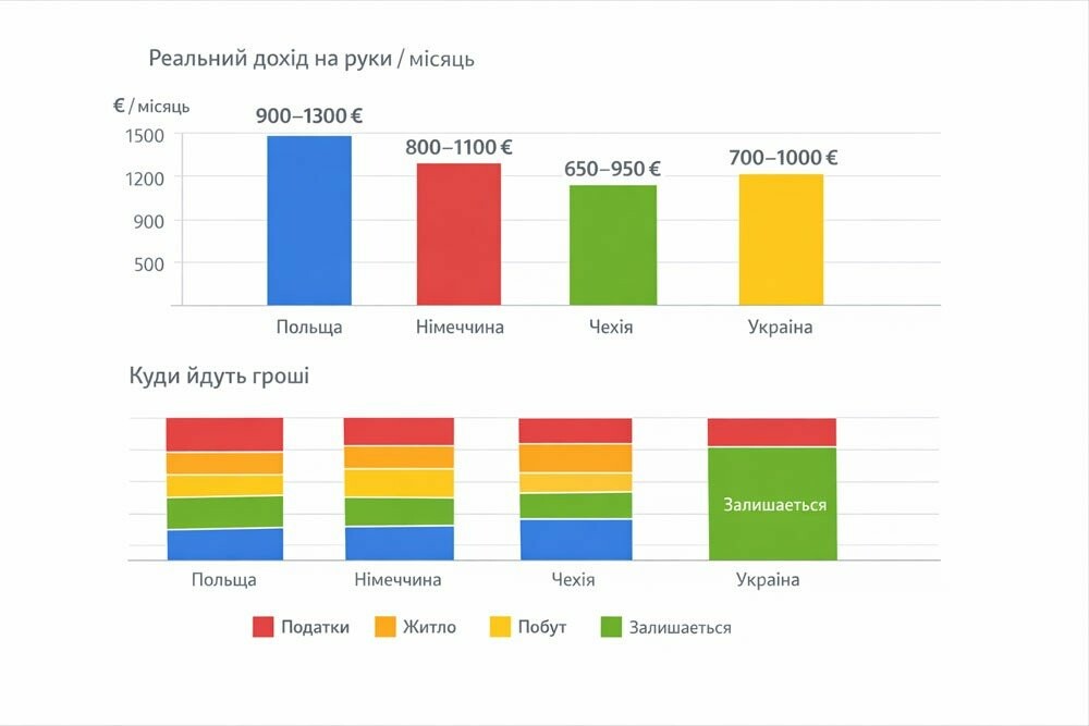 Заробітки в Європі: що залишається на руках